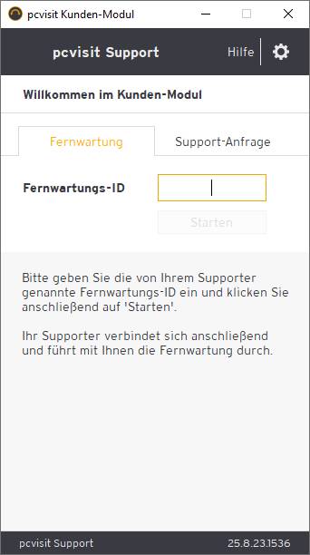 Tragen Sie bitte Fernwartungs-ID in das Textfeld ein.
