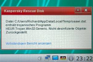 Virenscanner meldet einen Trojanerbefall