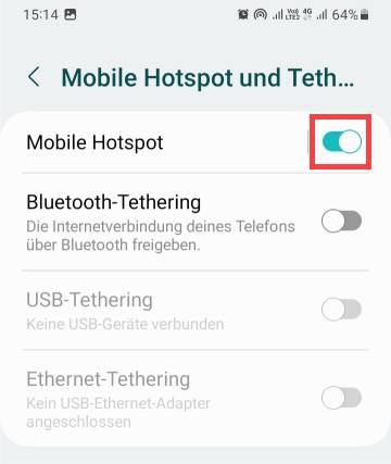 Hotspot am Smartphone aktivieren